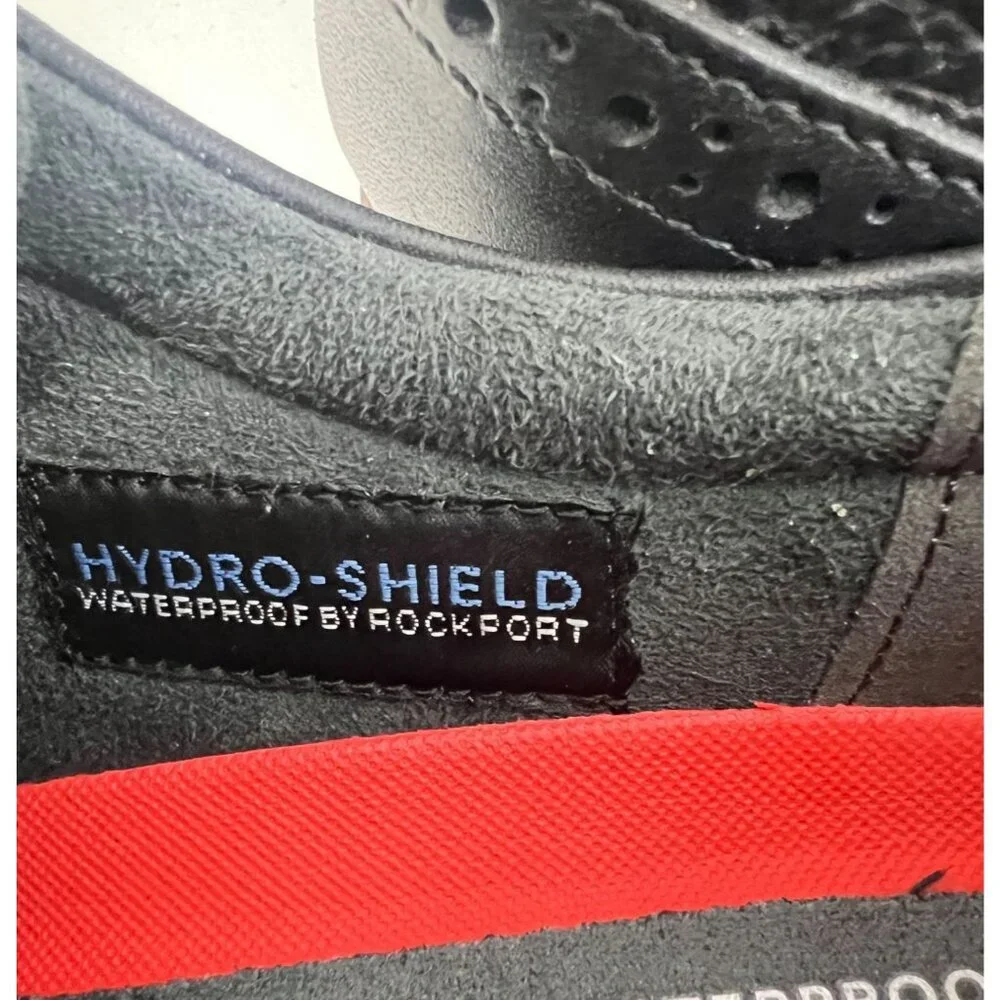 Rockport Men's Dustyn Wingtip Oxford Shoes 10.5  W Black Waterproof - Picture 3 of 9